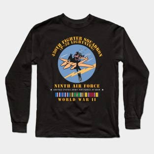 430th Fighter Squadron - P38 Lightning - 9th AF - WWII w EUR SVC Long Sleeve T-Shirt